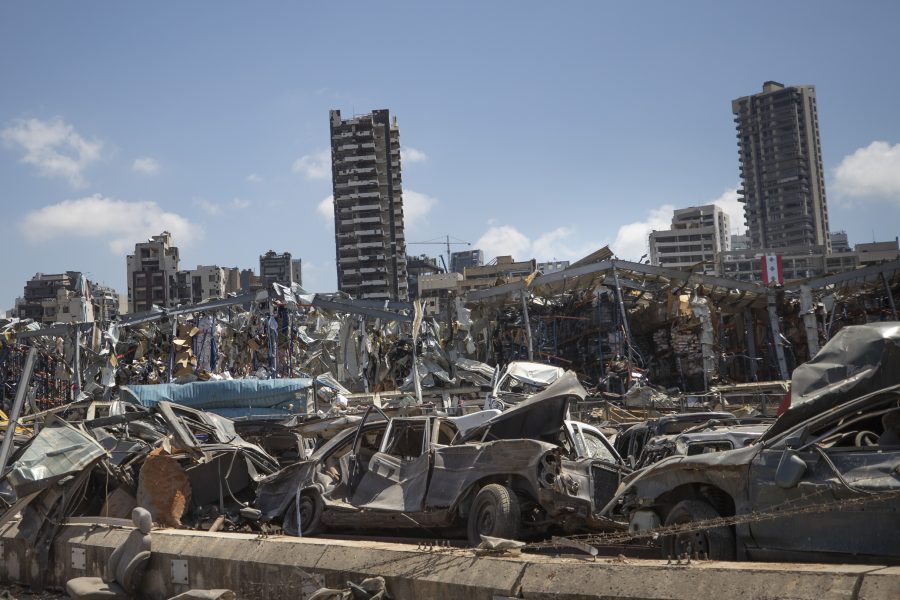 Beirut efter explosionerna.