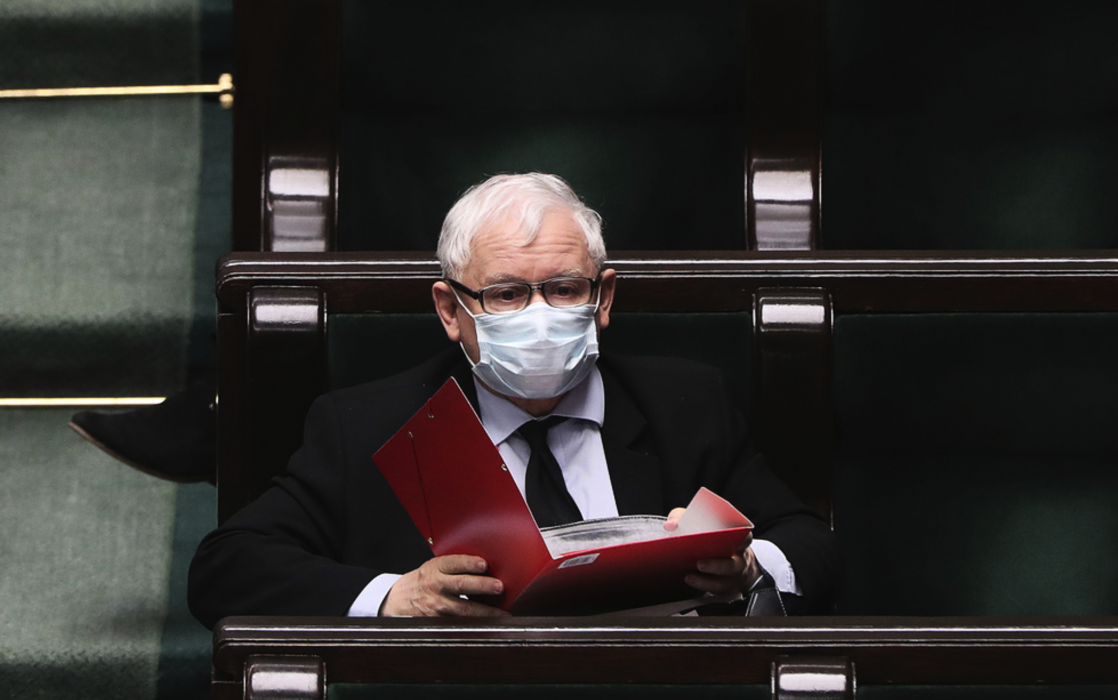 PIS-ledaren Jaroslaw Kaczynski i sejmen tidigare i år.