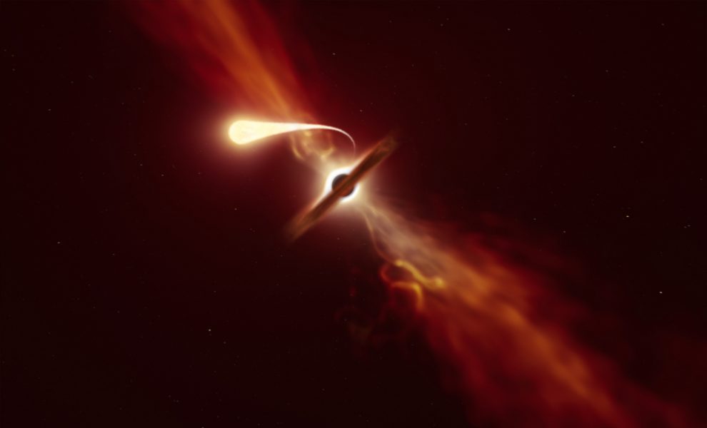När en stjärna strimlas sönder och spagettifieras av ett svart hål ger den ifrån sig energi.