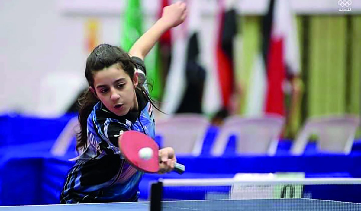 Zaza Hend från Syrien spelar bordtennis, och ingen skulle få för sig att kalla det bordstennis
