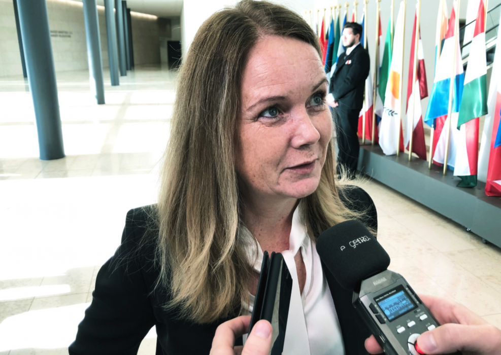 Landsbygdsminister Jennie Nilsson (S) vid ett tidigare fiskeministermöte i Luxemburg.