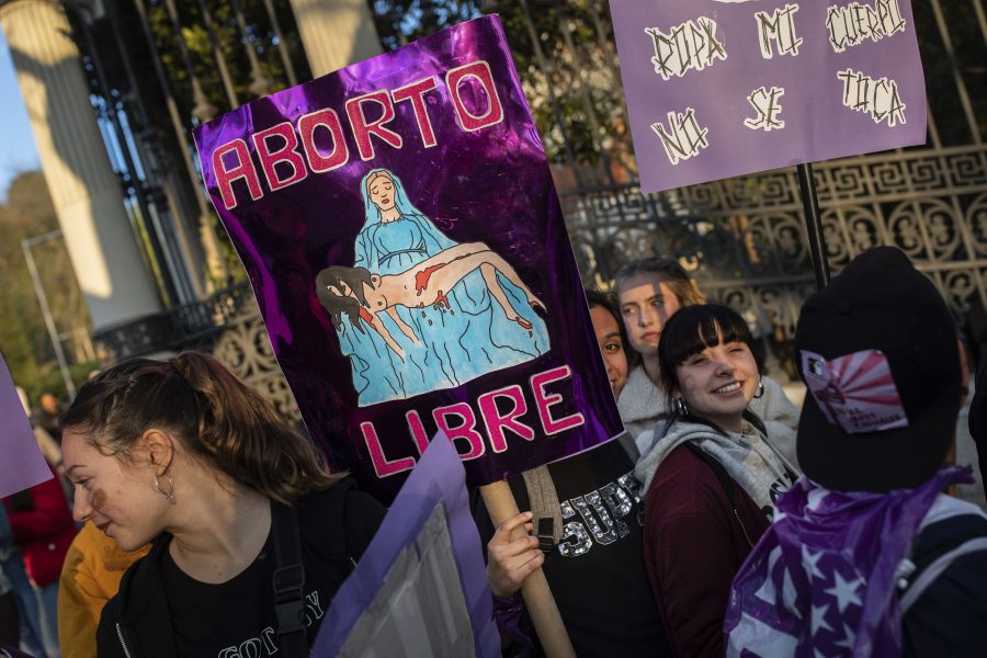 Demonstrationer i Madrid under Internationella kvinnodagen 2019.