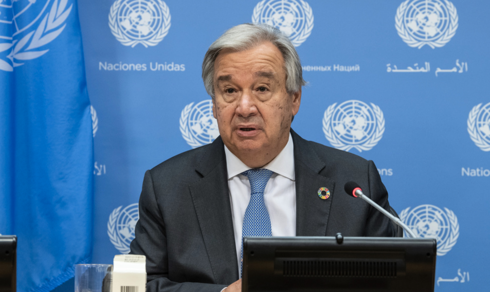FN:s generalsekreterare António Guterres är upprörd över att människor svälter trots allt överflöd.