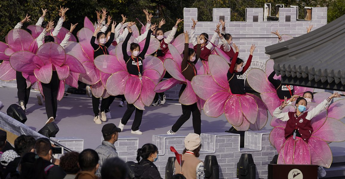 Repetition inför ett uppträdande på Kinas nationaldag den 6 oktober.