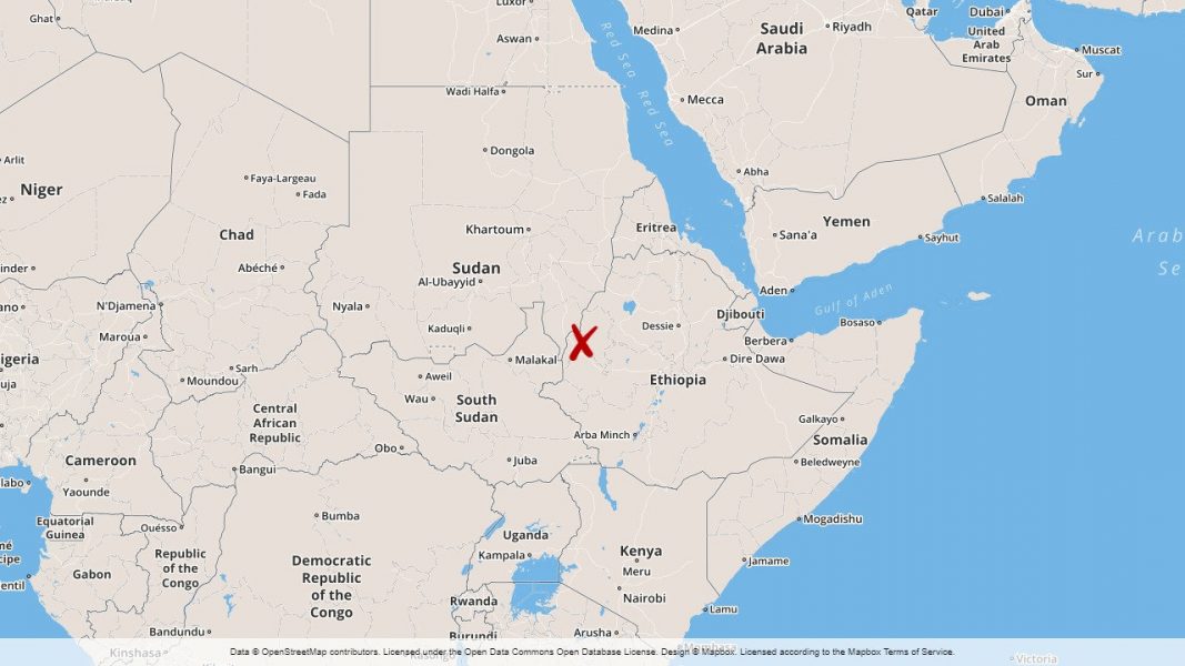 Massakern inträffade nära staden Bulen i västra Etiopien.