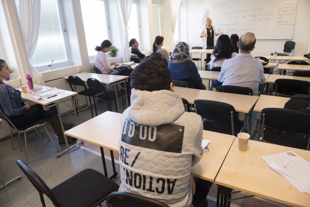 Ett utbildningscenter i Täby för svenska för invandrare.