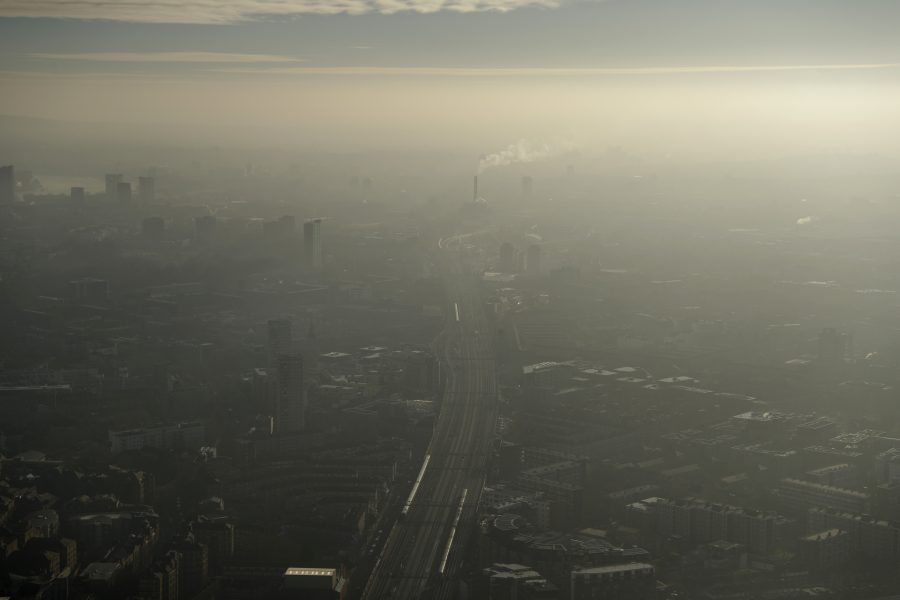 Smog över London.