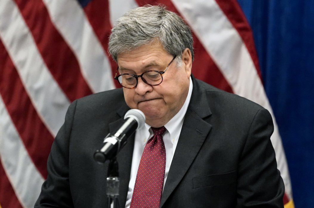 USA:s avgående justitieminister William Barr.