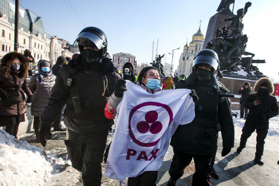 Demonstranter har bland annat gripits i Vladivostok.