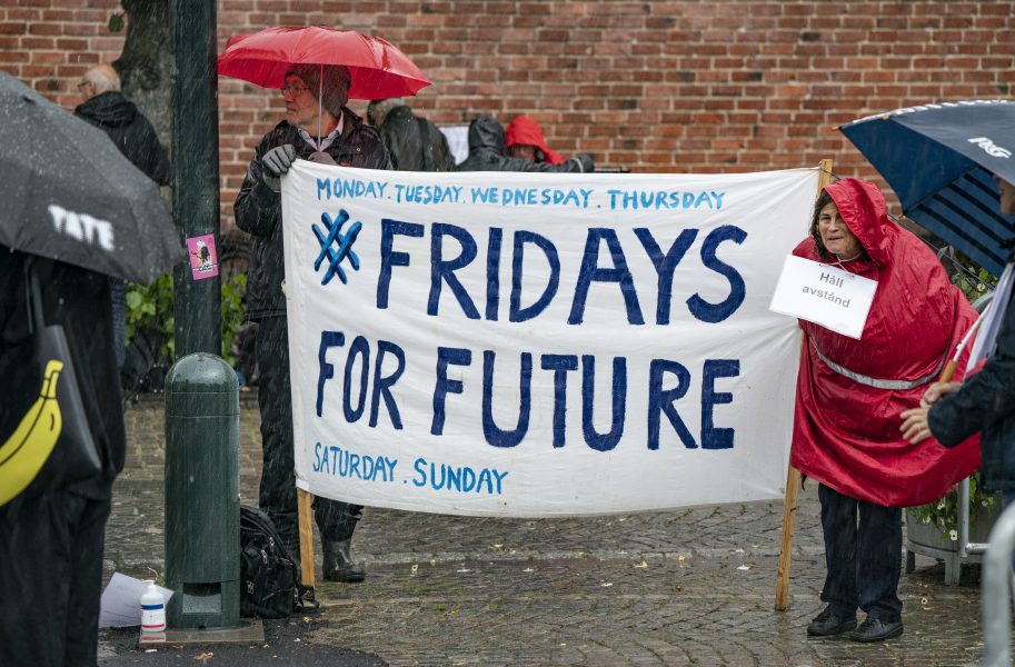 En av Fridays for futures manifestationer från tidigare i höstas, här på Mårtenstorget i Lund.