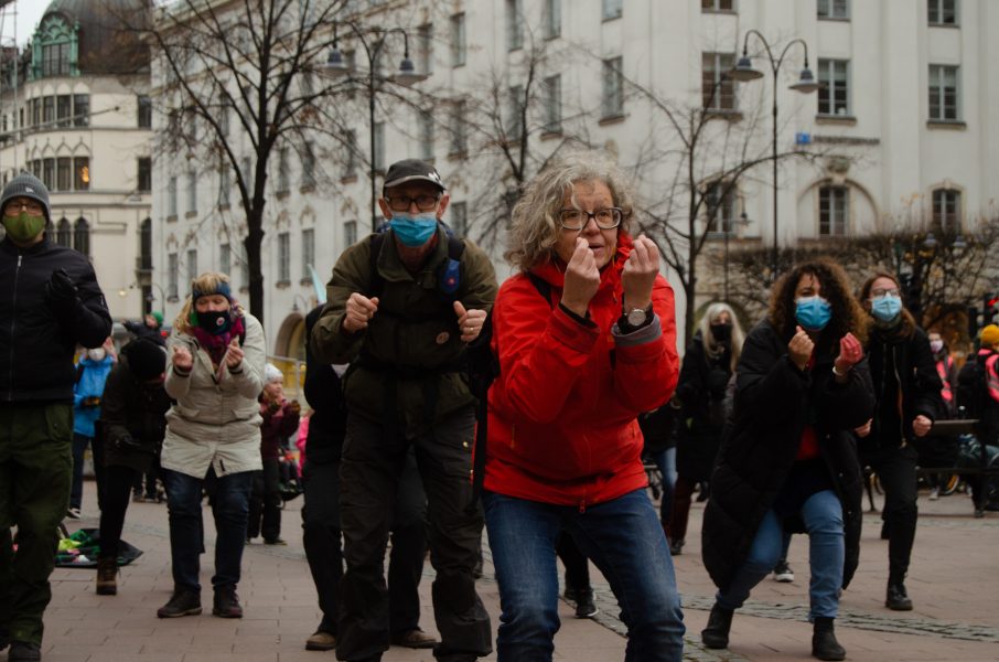 Aktivister ur Extinction rebellion i samband med en annan klimataktion i Stockholm i november.