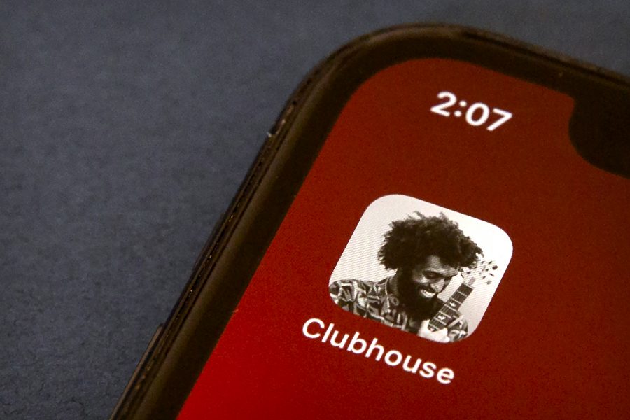 Appen Clubhouse ikon på en mobiltelefonskärm i Peking.