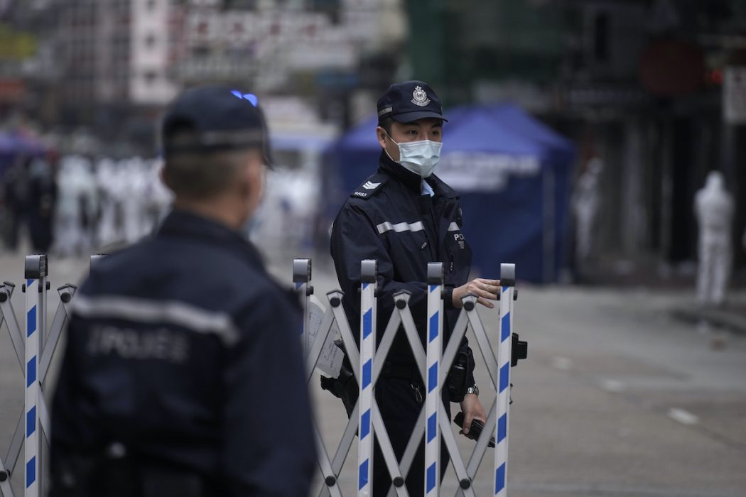 Poliser i Hongkong.