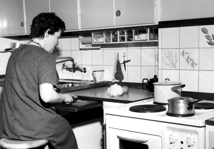 Så här kunde ett svenskt kök se ut på 1950-talet.