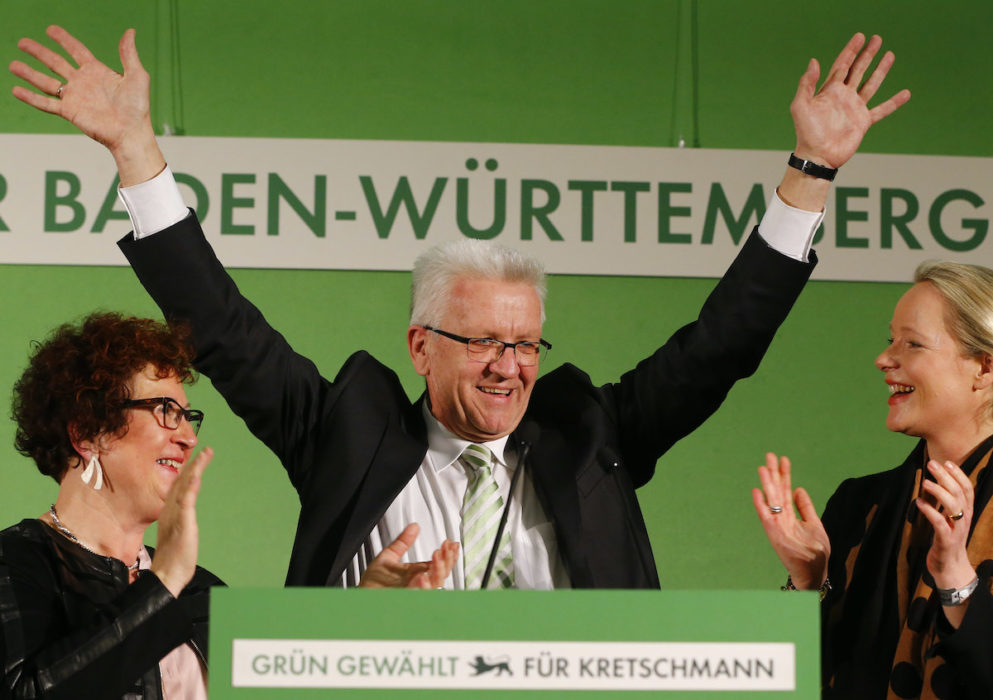 Baden-Württembergs ministerpresident Winfried Kretschmann vid delstatsvalet 2016