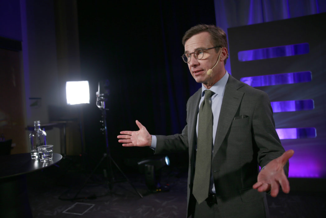Partiledare Ulf Kristersson höll tal på Moderaternas digitala Sverigemöte 2021 och sade bland annat att invandringen måste minska.