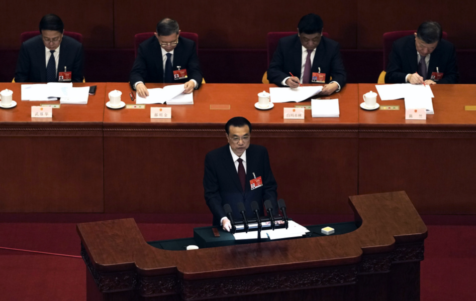 Kinas premiärminister Li Keqiang talade då folkkongressen inleddes.