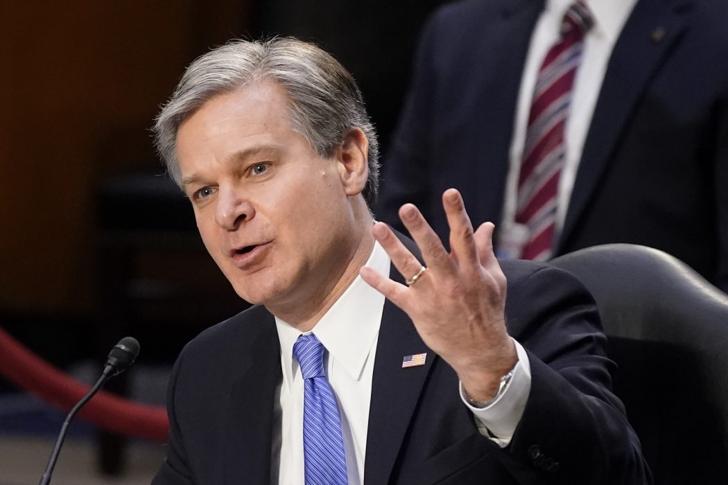FBI-chefen Chris Wray vittnade inför senaten.