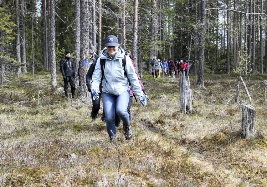 Kronprinsessan Victoria vandrade genom Jämtgavelns naturreservat i Ånge 2019.