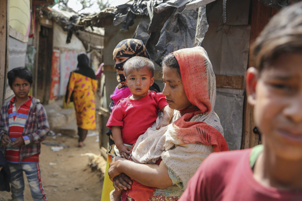 Rohingyer i ett läger i Jammu i Indien.