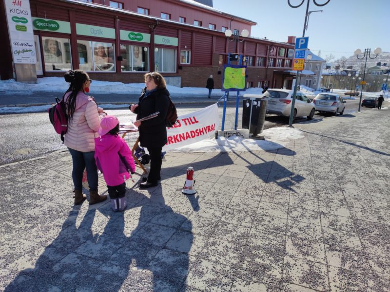 I Kiruna tjuvstartade protesterna redan under lördagen.