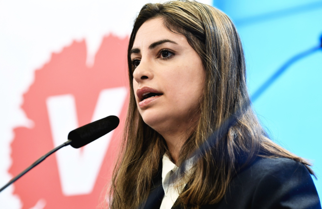 Vänsterpartiets partiledare Nooshi Dadgostar.