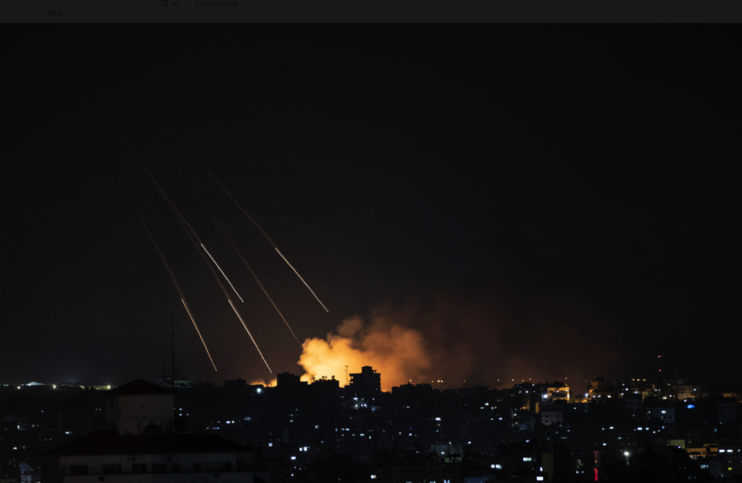 Israeliska flyganfall mot Gaza.
