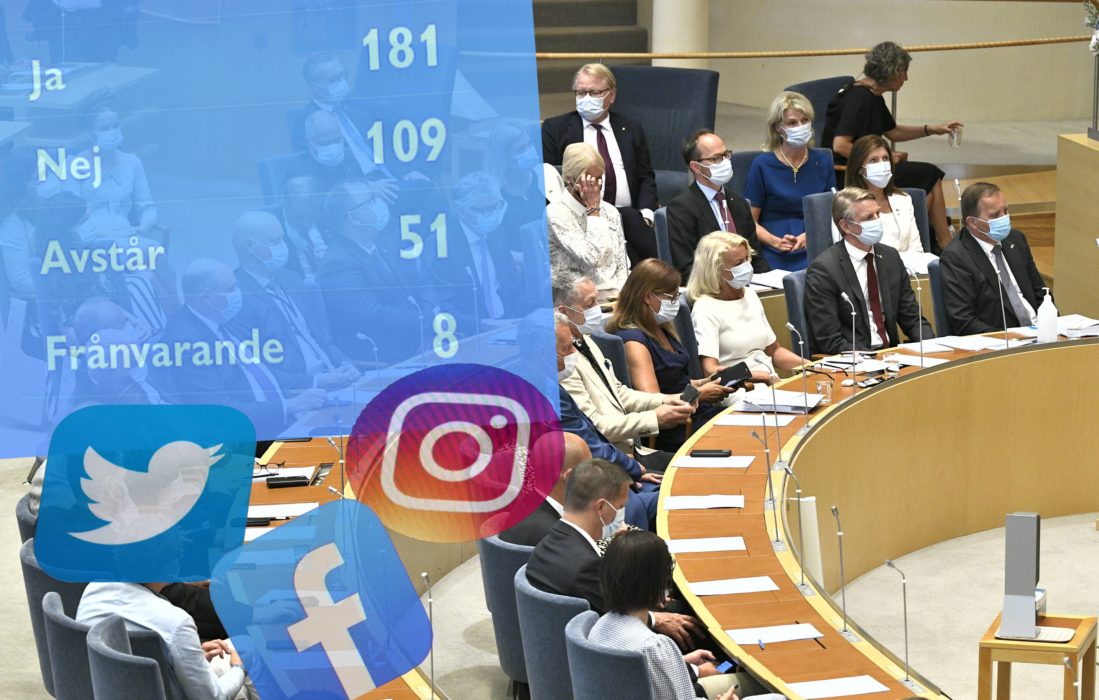Många reaktioner på sociala medier efter dagens misstroendeomröstning i riksdagen.