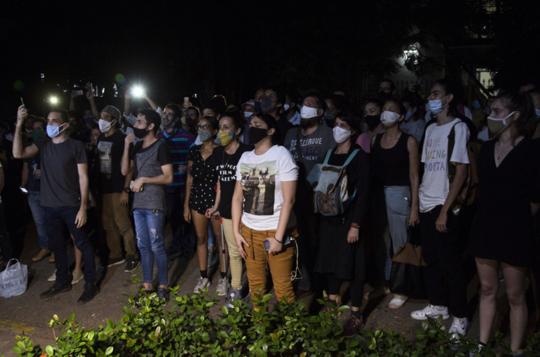 En regimkritisk demonstration utanför kulturdepartementet i Havanna i november.