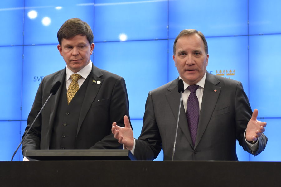 Talmannen Andreas Norlén och statsminister Stefan Löfven (S) vid förra talmansrundan.