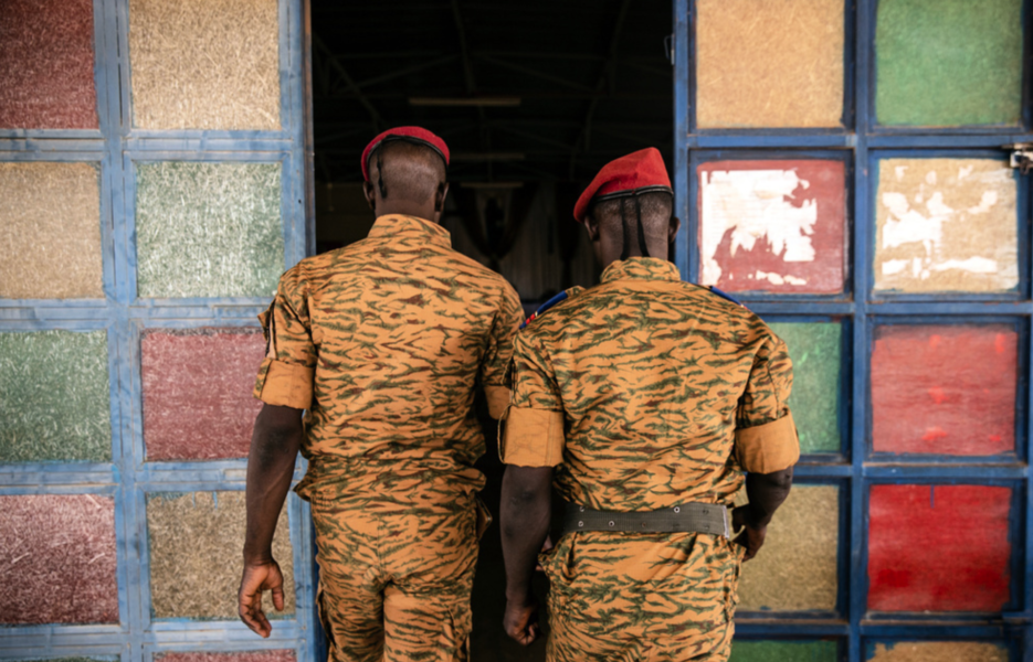 Regeringssoldater i Burkina Faso.