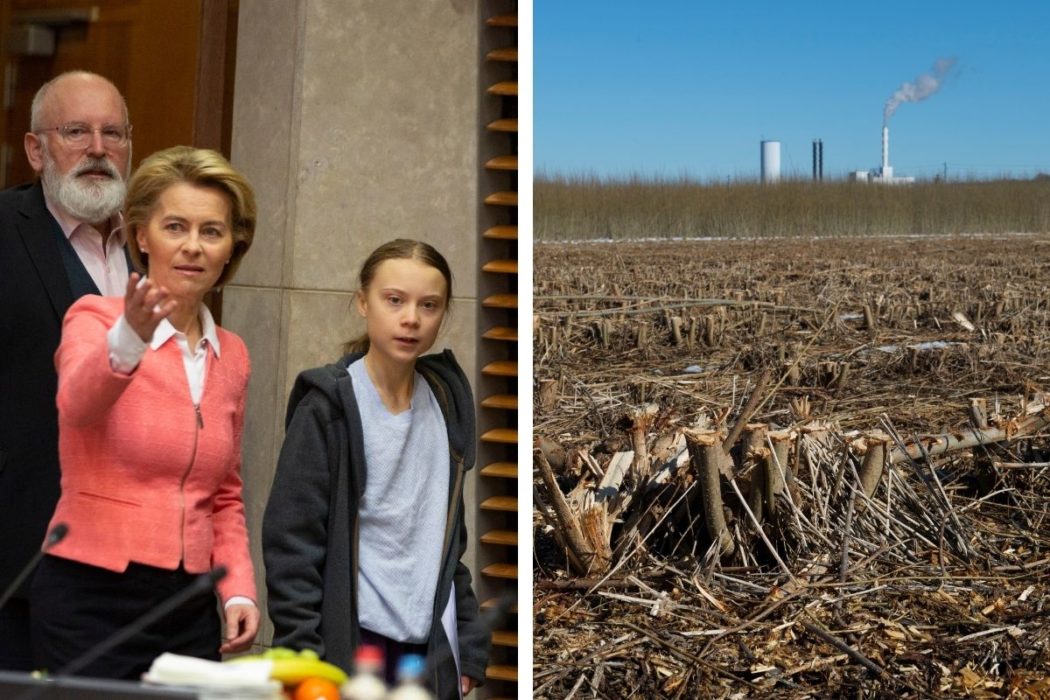 EU-kommissionens ordförande Ursula von der Leyen och vice ordförande Frans Timmermans, ansvarig för den Europeiska gröna given, tillsammans med klimataktivisten Greta Thunberg i Bryssel 2020.
