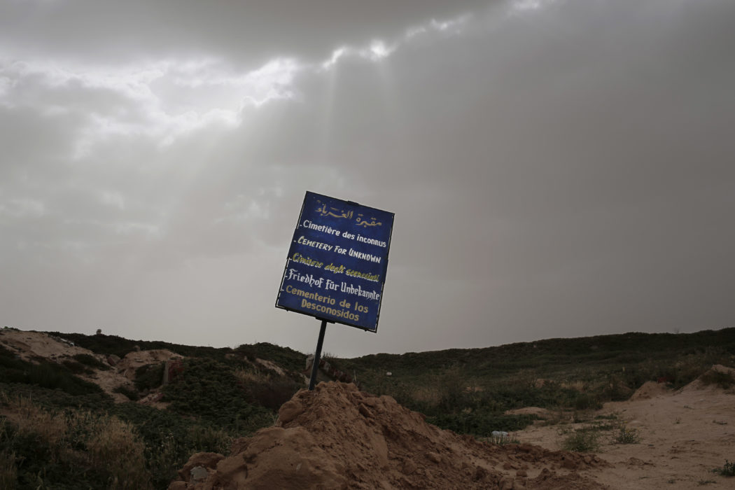 En begravningsplats i Tunisien för okända dödsoffer som har omkommit i förlisningar på Medelhavet.