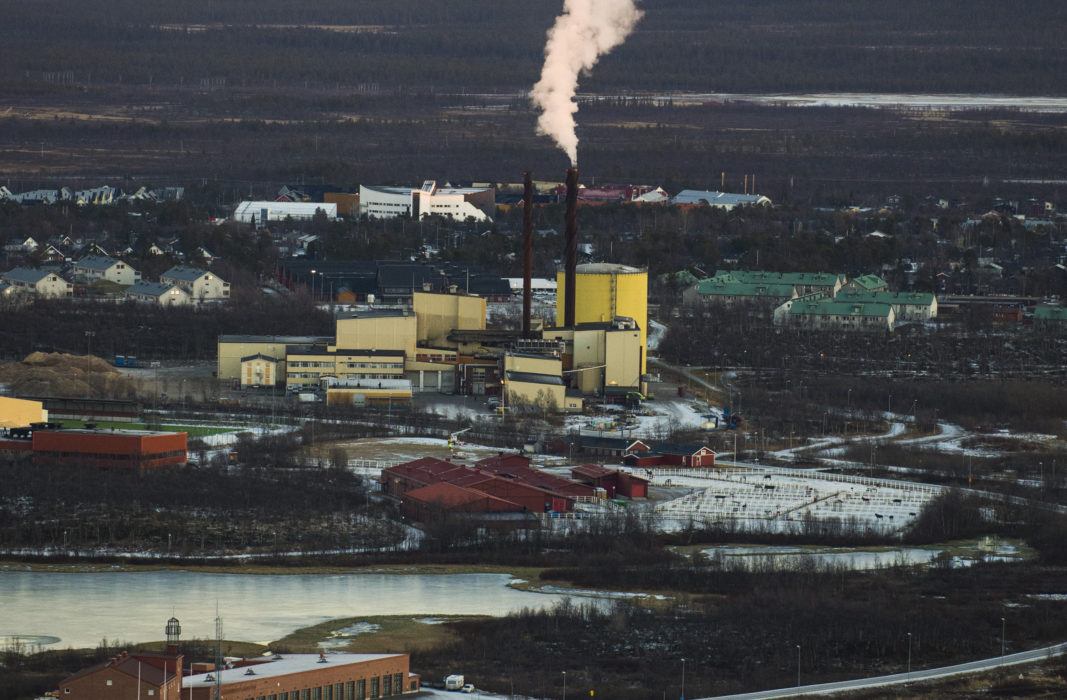 Översiktsbild av LKAB:s gruva i Kiruna.