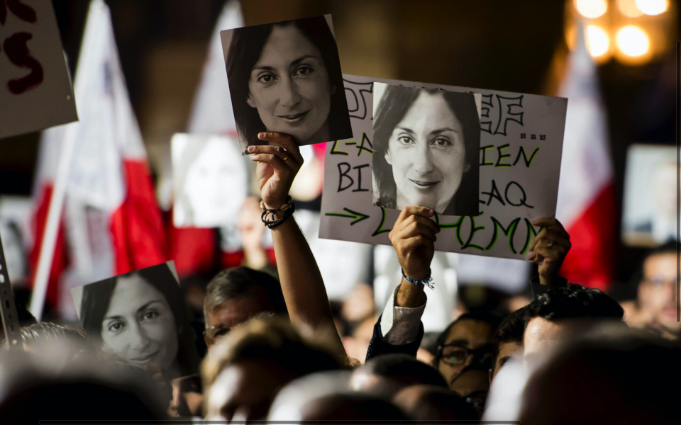 Protester skakar Malta efter mordet på journalisten Daphne Caruana Galizia.