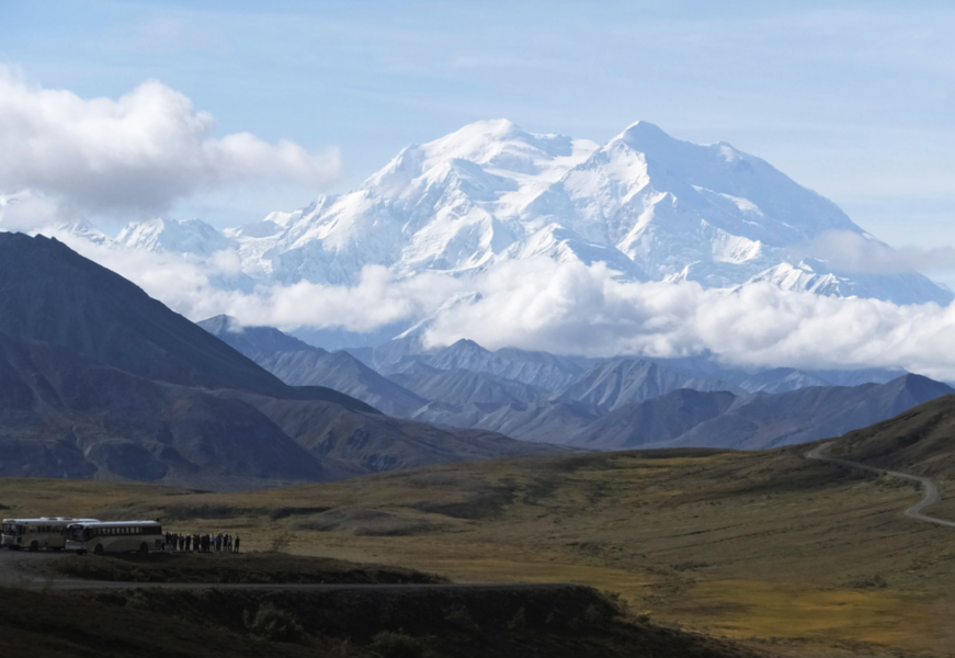 Nordamerikas högsta berg Denali (tidigare Mount McKinley), i Denali nationalpark i Alaska.