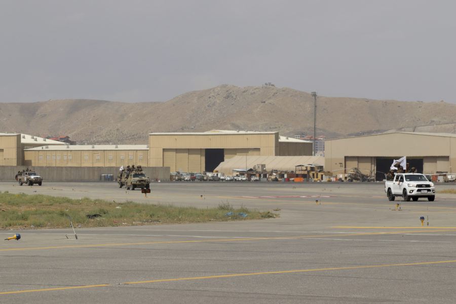 Talibanernas specialförband på Kabuls flygplats den 31 augusti.