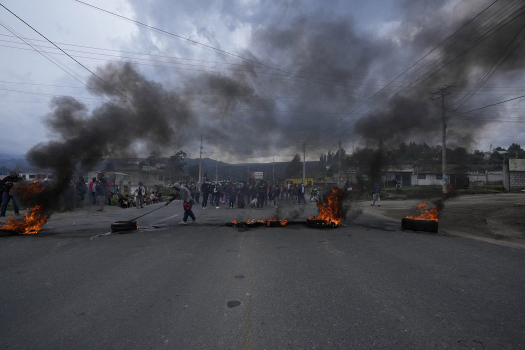 Bränsleprotester i Ecuador.
