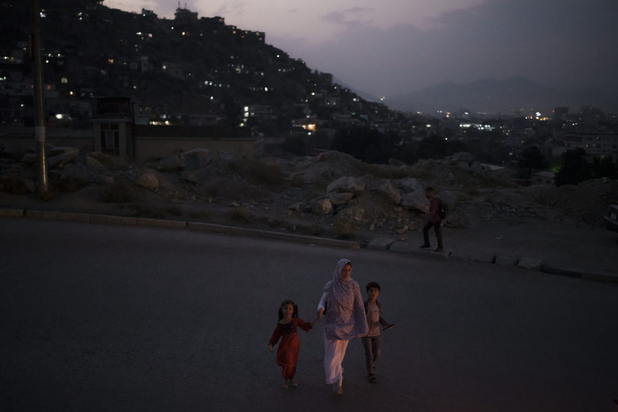 En afghansk familj i Kabul i Afghanistan.