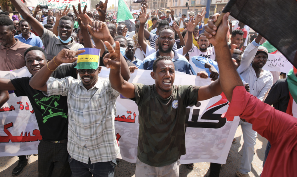 Gatuprotester i Sudans huvudstad Khartoum förra veckan.