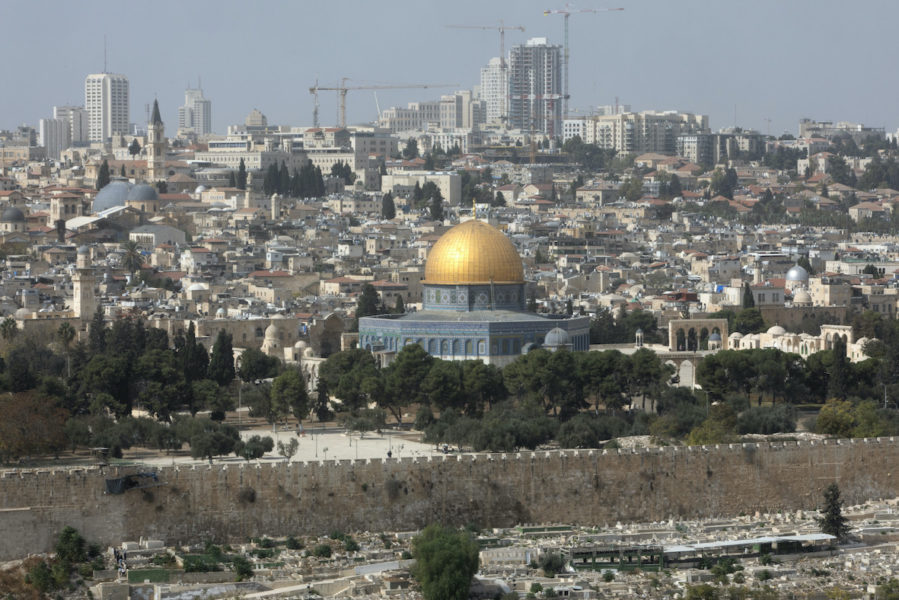 Vy över al-Aqsamoskén i Jerusalem.