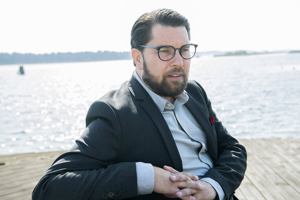 Jimmie Åkesson, partiledare för Sverigedemokraterna, som avser publicera en vitbok om partiets nazistiska förflutna.