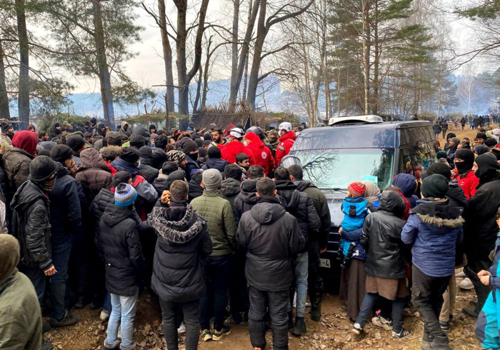 Hjälporganisationer har haft begränsad tillgång till gränsområdet mellan Belarus och Polen.