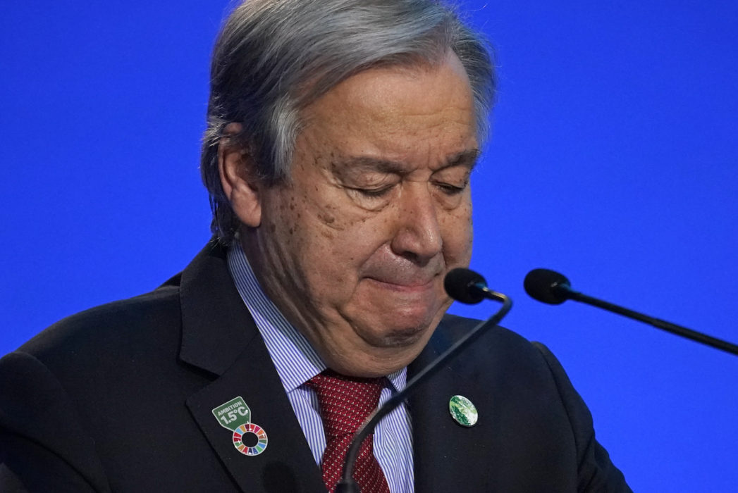 FN:s generalsekreterare António Guterres menade att vi fortfarande "knackar på dörren till klimatkatastrofen".