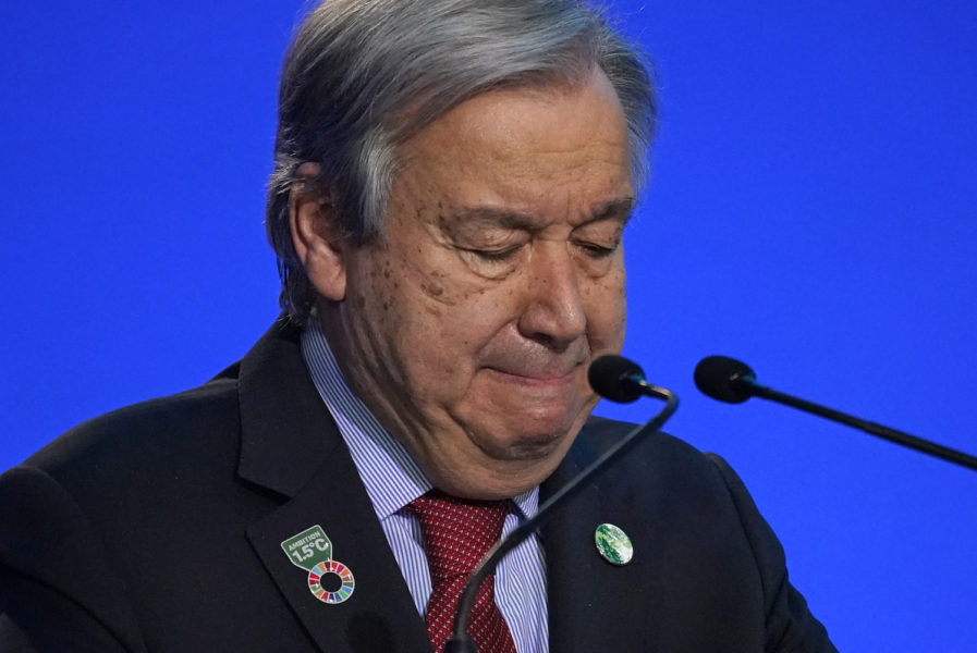 FN:s generalsekreterare António Guterres menade att vi fortfarande "knackar på dörren till klimatkatastrofen".