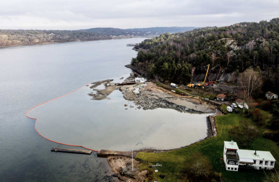 Ett ras i Lökeberg utanför Kungälv 2019.