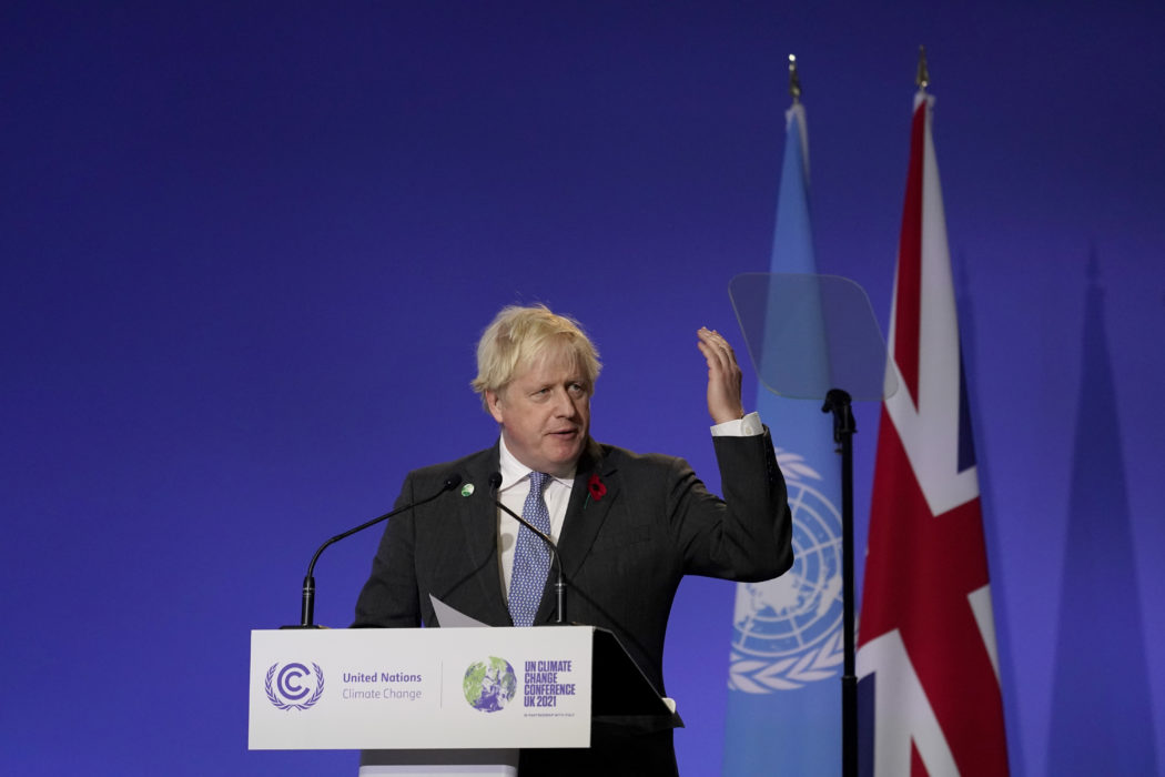 Boris Johnson citerade Greta Thunberg i sitt öppningstal.