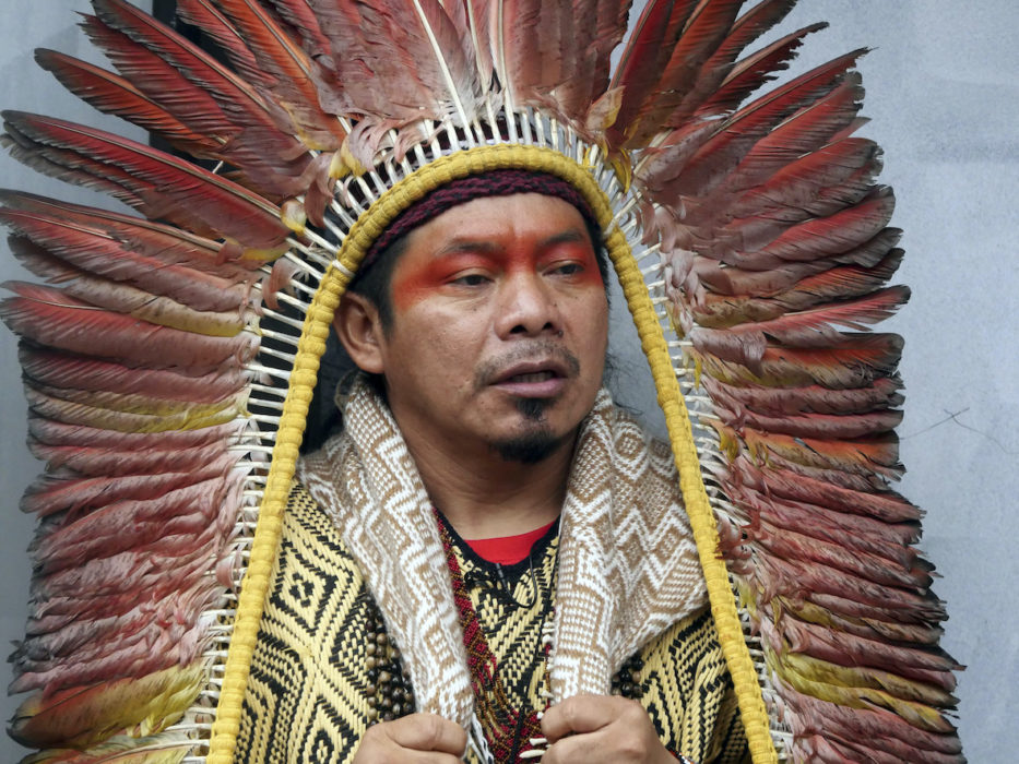 Ninawa Inu Huni Kui, utfolksledare för Huni Kui people’s federation från brasilianska Amazonas.