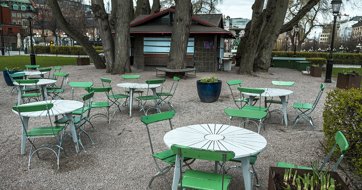 Tetleys tehus i Kungsträdgården i Stockholm våren 2020.