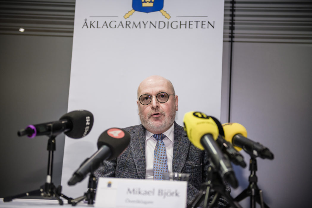Överåklagaren Mikael Björk vid en presskonferens i december 2018 då han meddelande att förundersökningen mot Paolo Macchiarini skulle återupptas.